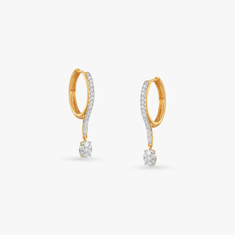 Lustre Trail Diamond Hoop Earrings