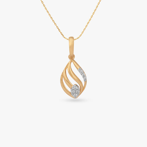 Fluid Leaf Diamond Pendant