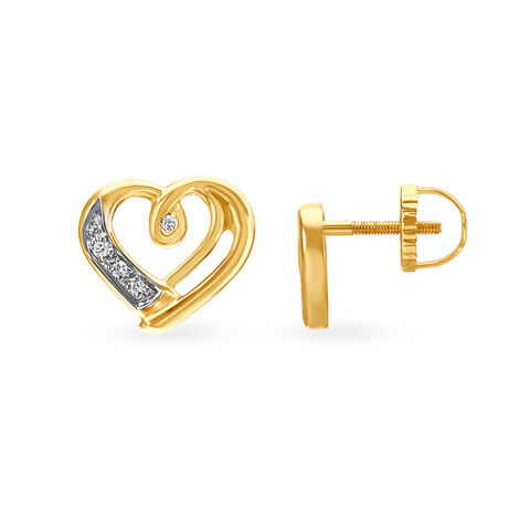 Timeless Hearts Diamond Stud Earrings