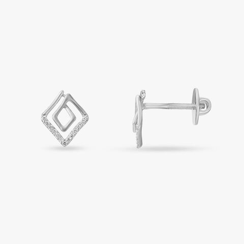 Geometric Diamond Stud Earrings
