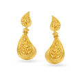 Curvy 22 Karat Yellow Gold Petal Drop Earrings,,hi-res image number null