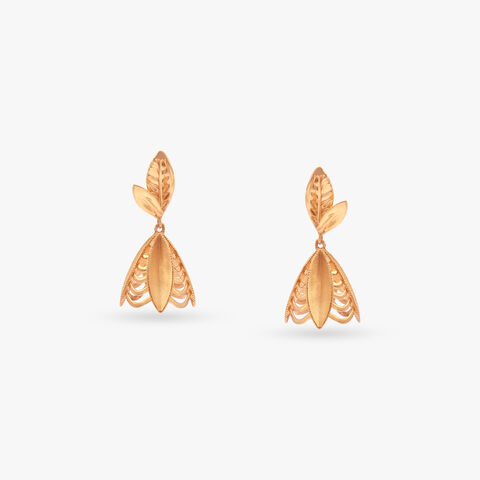 Petal Canopy Gold Jhumka Earrings