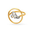 14kt Yellow Gold Finger Ring With Ripples,,hi-res image number null