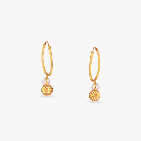Lattice Globe Gold Hoop Earrings
