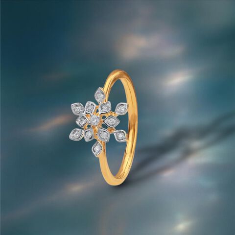 Sunlit Lotus Diamond Ring