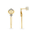Fancy Diamonds Yellow and White Gold Drop Earrings,,hi-res image number null
