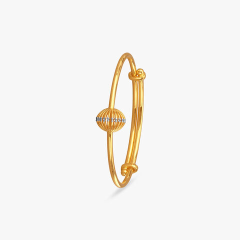 Twinkle Orb Gold Bangle for Kids