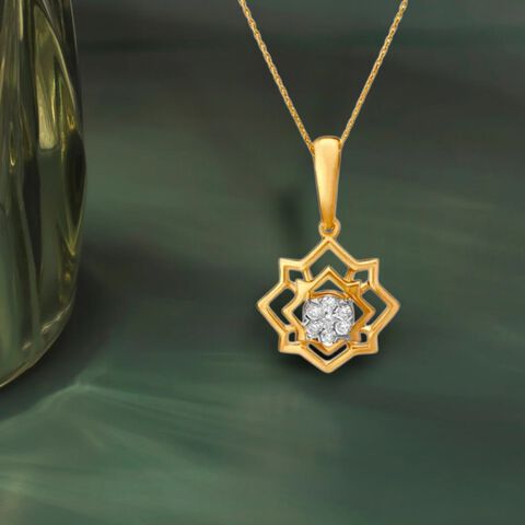 Geometric Pattern Diamond Pendant