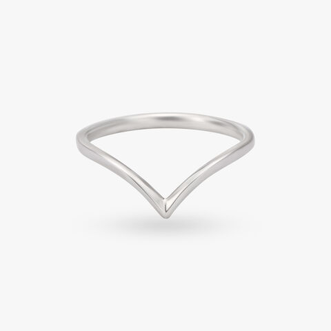 Chevron Platinum Finger Ring
