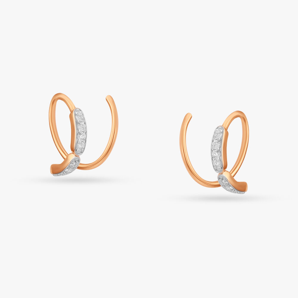 Twinkling Diamond Hoop Earrings