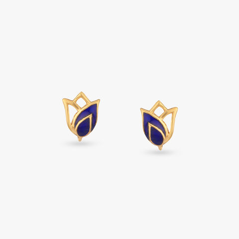 Little Lotus Gold Stud Earrings for Kids