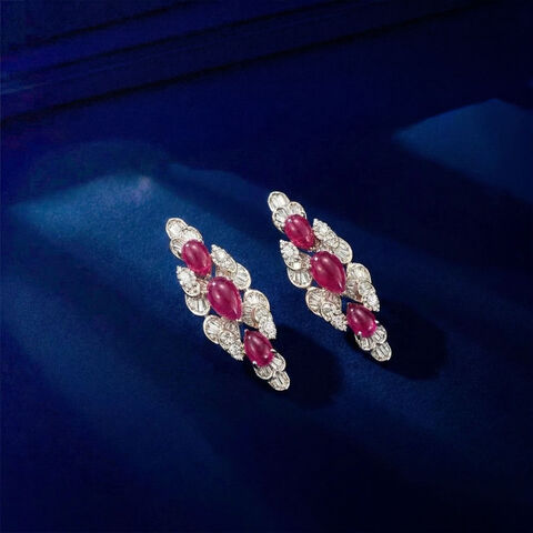 Scarlet Flow Diamond Drop Earrings