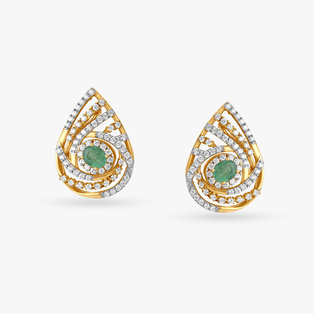 Tanishq emerald and diamond earrings new arrivals