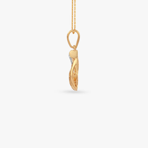 Sculpted Leafline Diamond Pendant