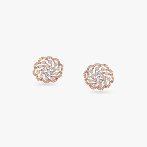 Petal Gleam Diamond Stud Earrings