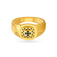 Cross and Dot Pattern Gold Finger Ring For Men,,hi-res image number null