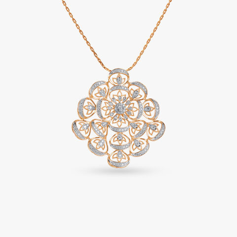 Sculpted Light Diamond Pendant and Earrings set