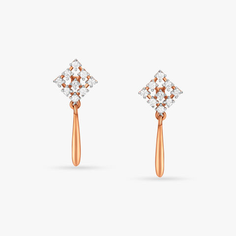 Slender Elegance Diamond Drop Earrings