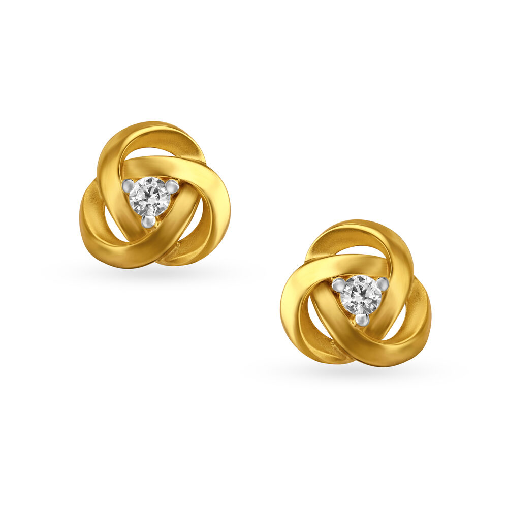 Gold stud earrings without stone sales
