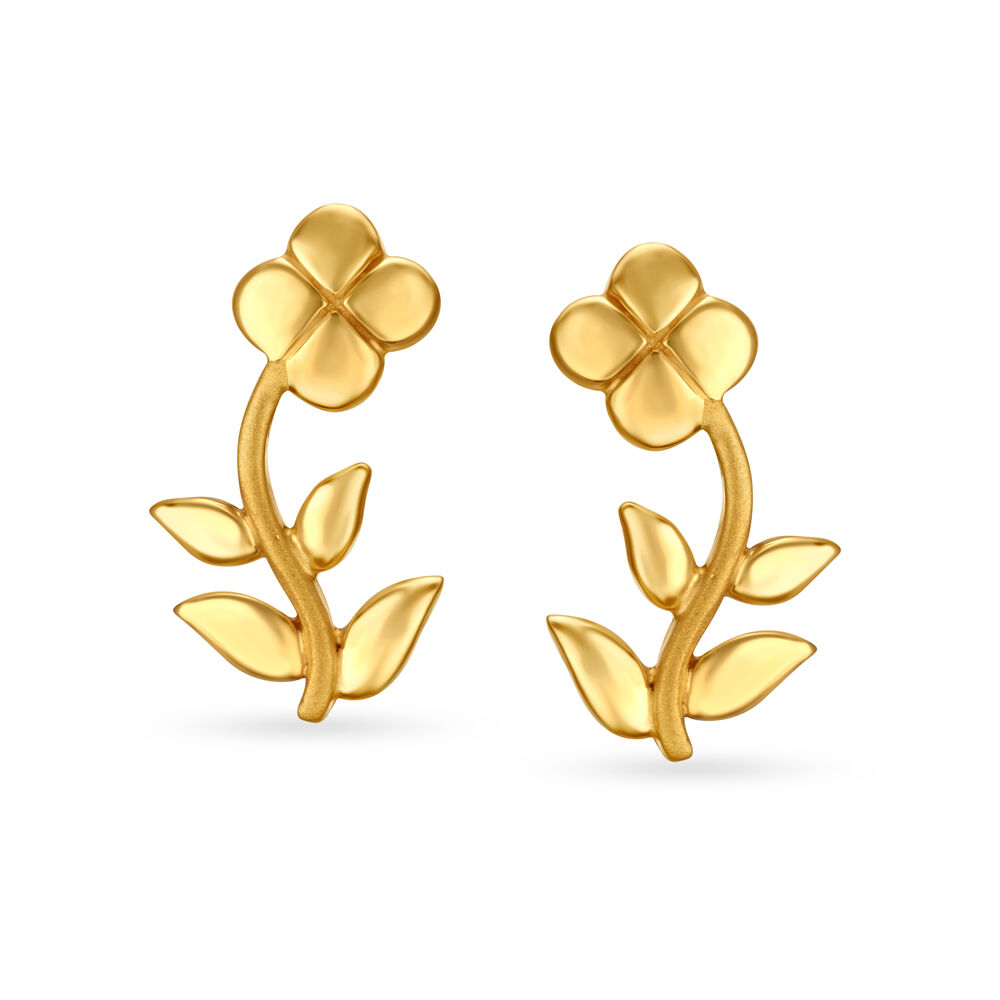 Contemporary Gold Stud Earrings
