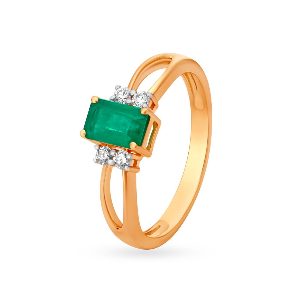 Ethereal Emerald Gold Finger Ring