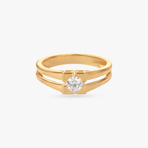 Parallel Frame Solitaire Ring