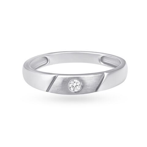 Impressive 950 Platinum Striped Ring alternate view 1