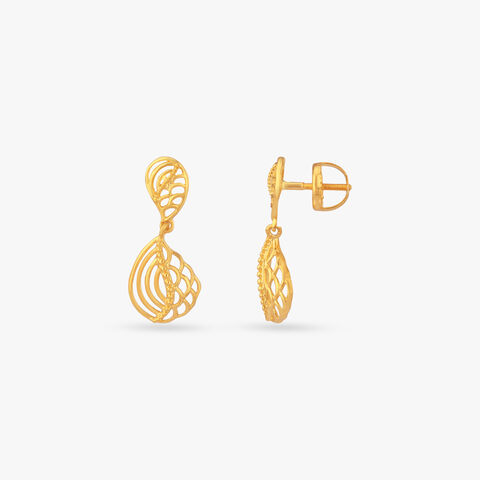 Echo Curve Gold Drop Earrings