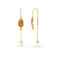 Devotional Yellow Gold Deity Sui Dhaga Earrings,,hi-res image number null