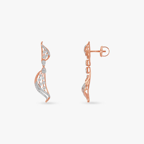 Twirl Glint Diamond Drop Earrings