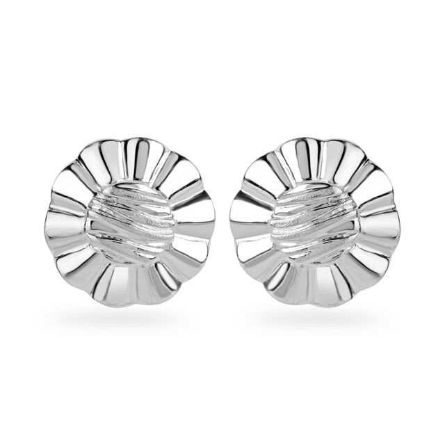 Radiant Blossom Silver Stud Earrings,,hi-res image number null