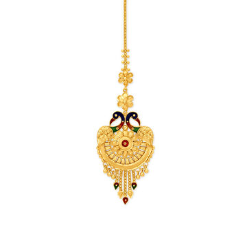 Mesmerising Floral Gold Maang Tikka