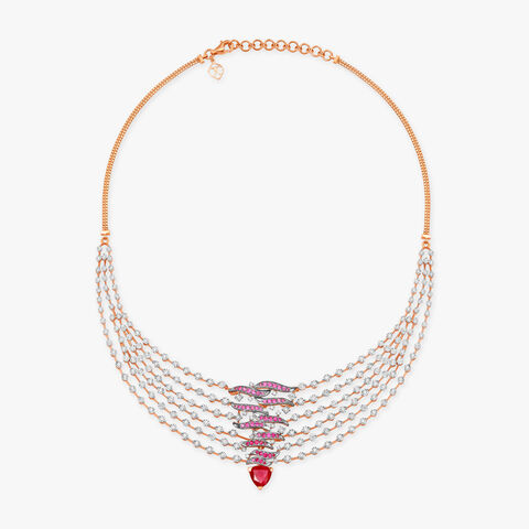 Dazzling Soirees Diamond and Ruby Necklace Set