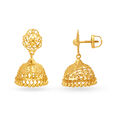 Traditional Alluring Gold Jali Work Jhumkas,,hi-res image number null