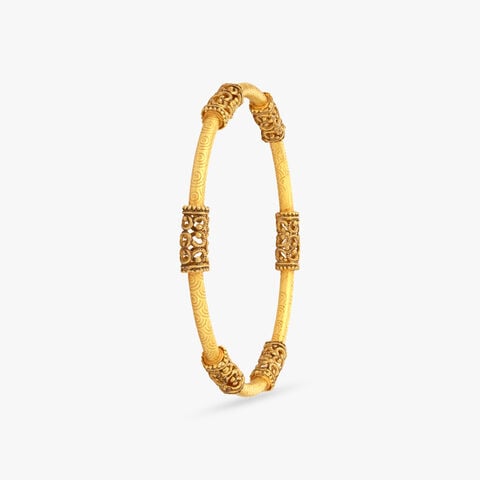 Swirling Heritage Gold Bangle