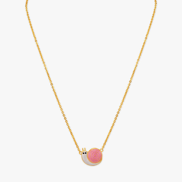 Serene Snail Pendant with Chain for Kids,,hi-res image number null