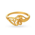 Striking Jali Work Gold Ring,,hi-res image number null