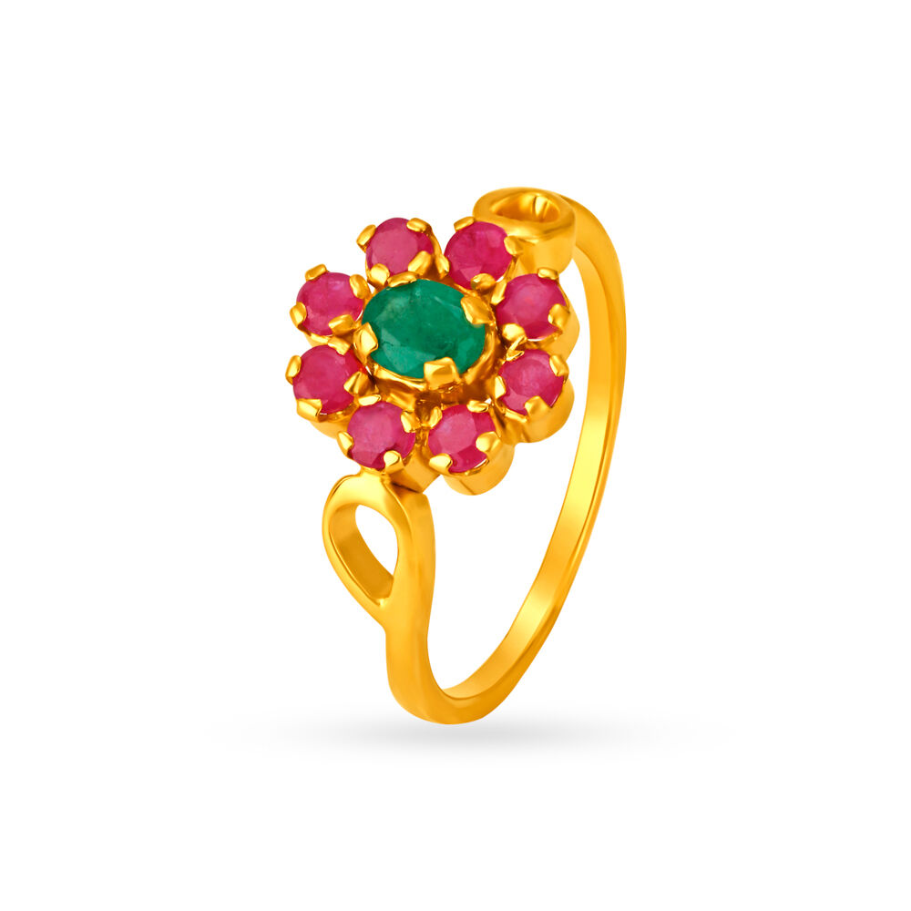 100% Women's Gold Ruby Ring at Rs 17400 in Jaipur | ID: 24512241930