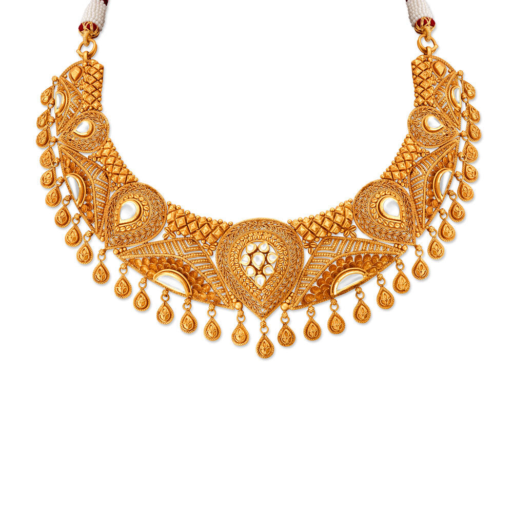 Stunning Kundan Gold Necklace Set