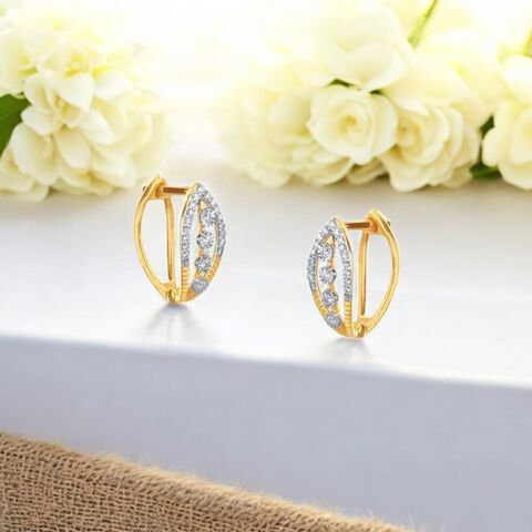 Contemporary Elegance Diamond Hoop Earrings