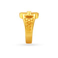 Line Carved Pattern Gold Finger Ring For Men,,hi-res image number null