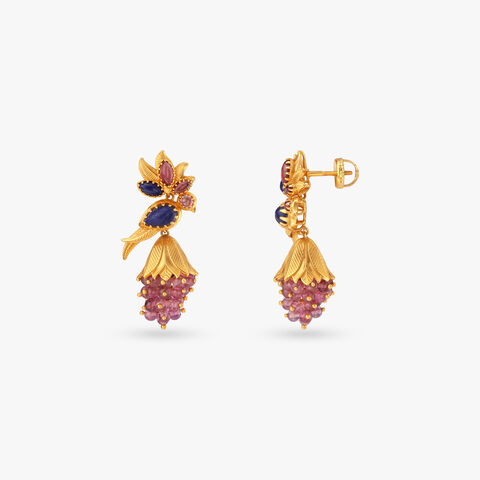 Indigo Orchard Gold Drop Earrings