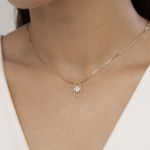 Prism Shield Gold & Diamond Pendant