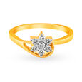 Elegant Floral Motif Seven Stone Diamond Finger Ring,,hi-res image number null