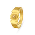 Helm Wheel Motif Gold Finger Ring For Men,,hi-res image number null