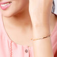 14 Karat Yellow Gold Dainty Diamond Bangle,,hi-res image number null