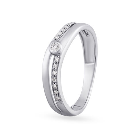 Arc Glint Platinum and Diamond Ring