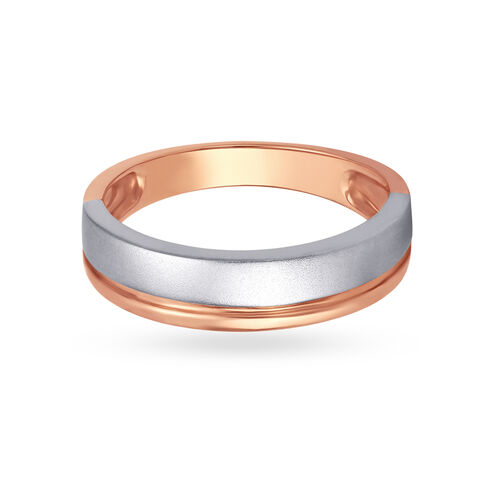 Striking Tiered Platinum and Rose Gold Ring for Men