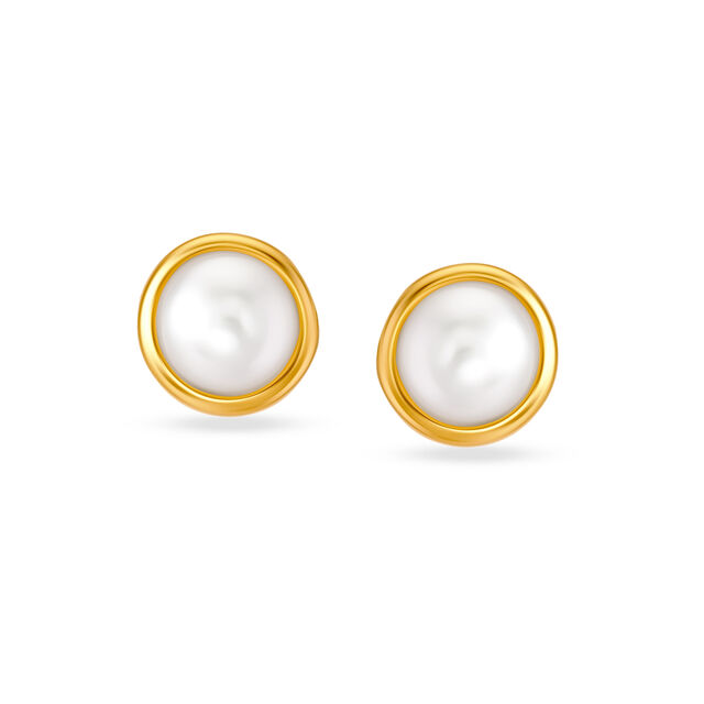 Elegant Dainty Pearl Stud Earrings,,hi-res image number null