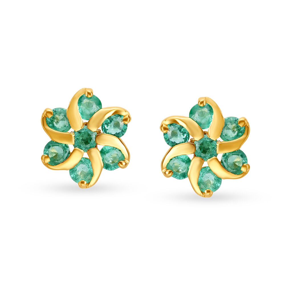 Tanishq emerald earrings top